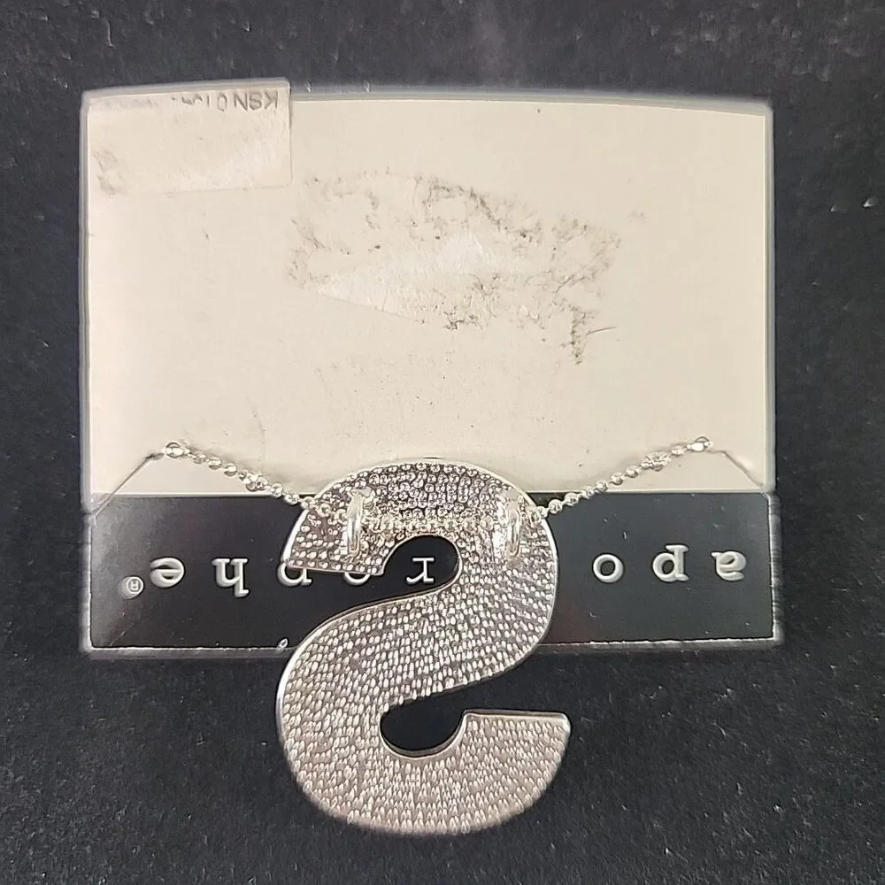 Necklace Letter -S- Initial With 3 Stones Pendant On 22